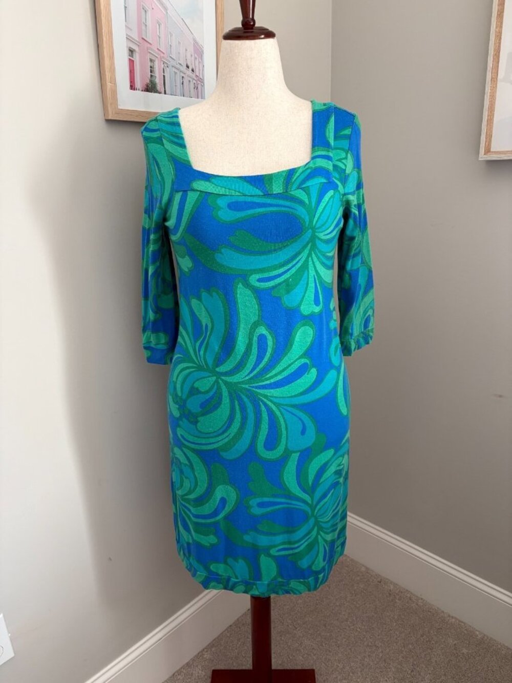 Lilly Pulitzer Size S Newport Knit Shift Dress Out With A Big Bang Brewster Blue